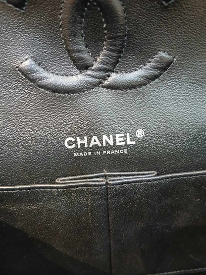 Chanel Classic Quilted Patent Double Flap Bag Black Medium Series 20