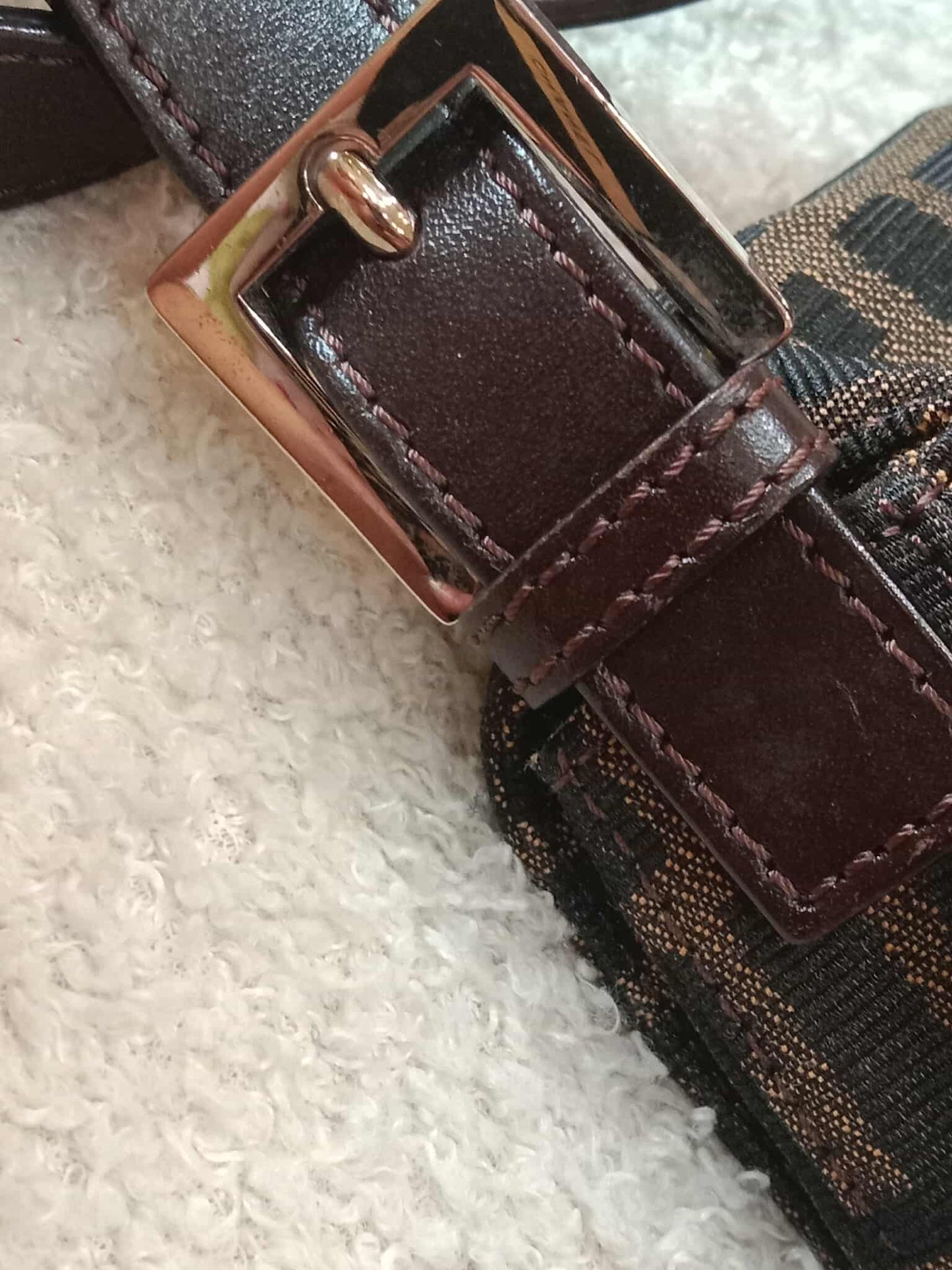 Fendi Zucca Baguette Brown Bag