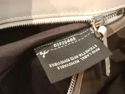 Fendi White Whipstitch Runaway Leather Satchel Bag