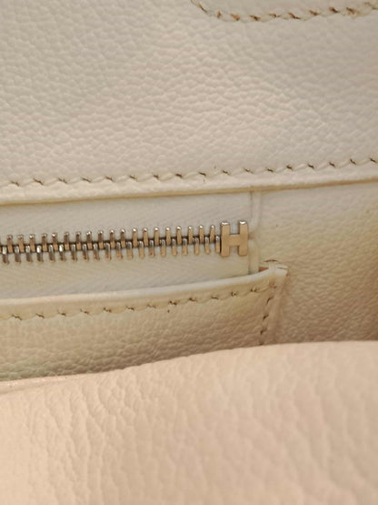 Hermes Birkin 35 White Clemence Stamp N Square 2010