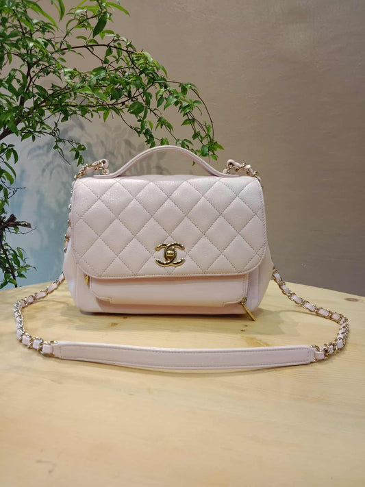Chanel Business Affinity Light Pink Caviar Medium Microchipped