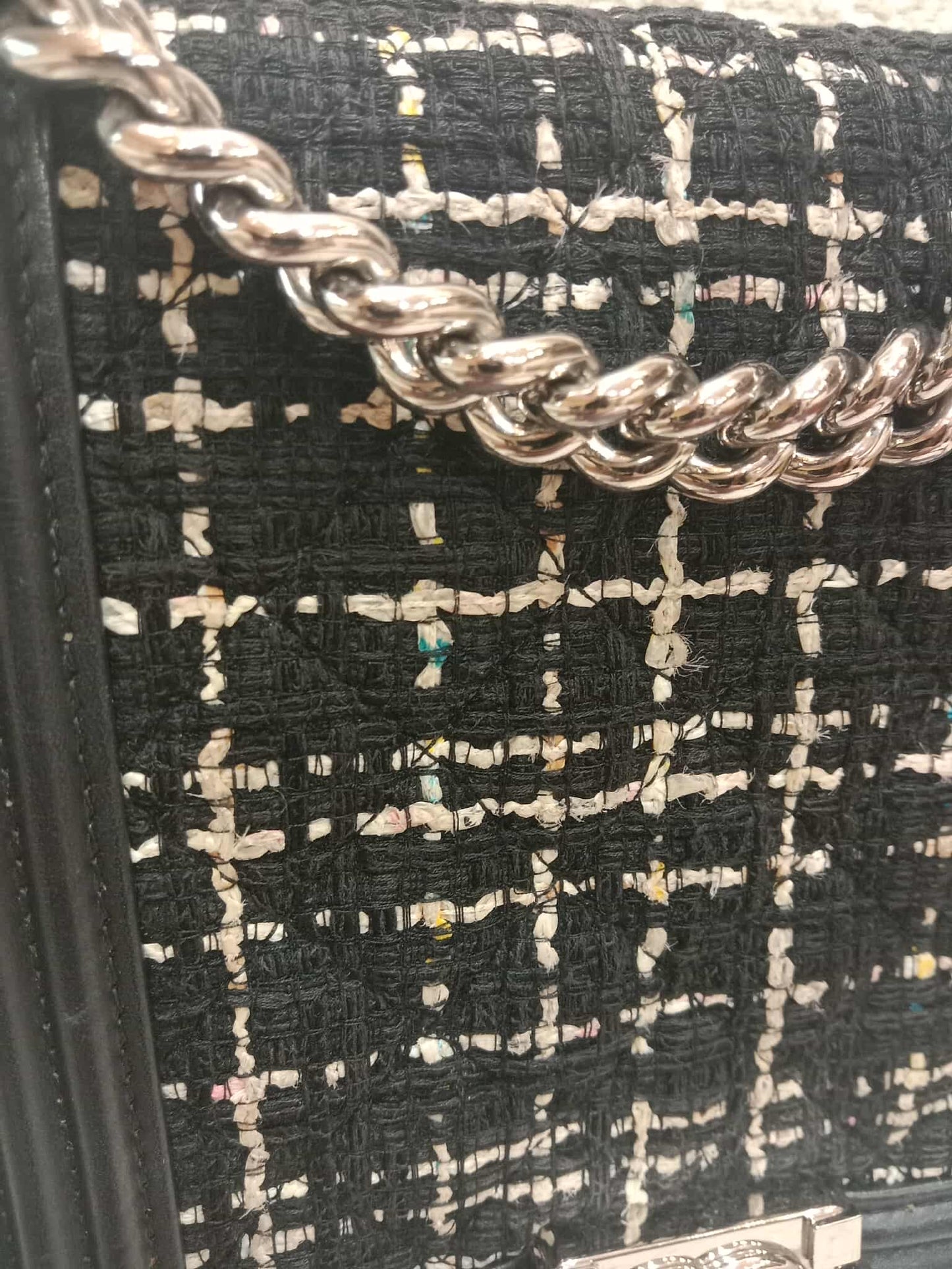 Chanel North South Boy Flap Bag Tweed/Lambskin Series 27