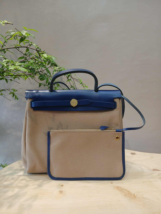 Hermes Herbag 31 Brown/Blue Stamp U 2022