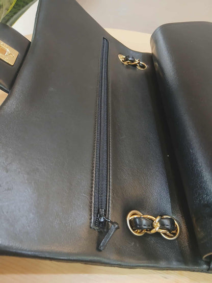 Chanel Double Flap Jumbo Lambskin Black Series 16