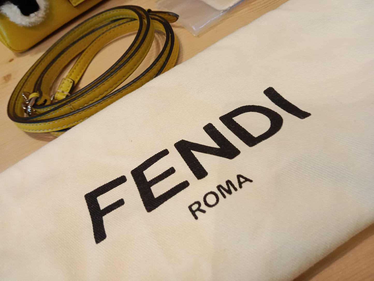 Fendi Monster Baguette Leather and Fur Micro