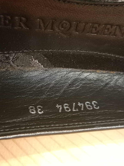 Alexander McQueen Silk Loafer Flats Black Sie 38
