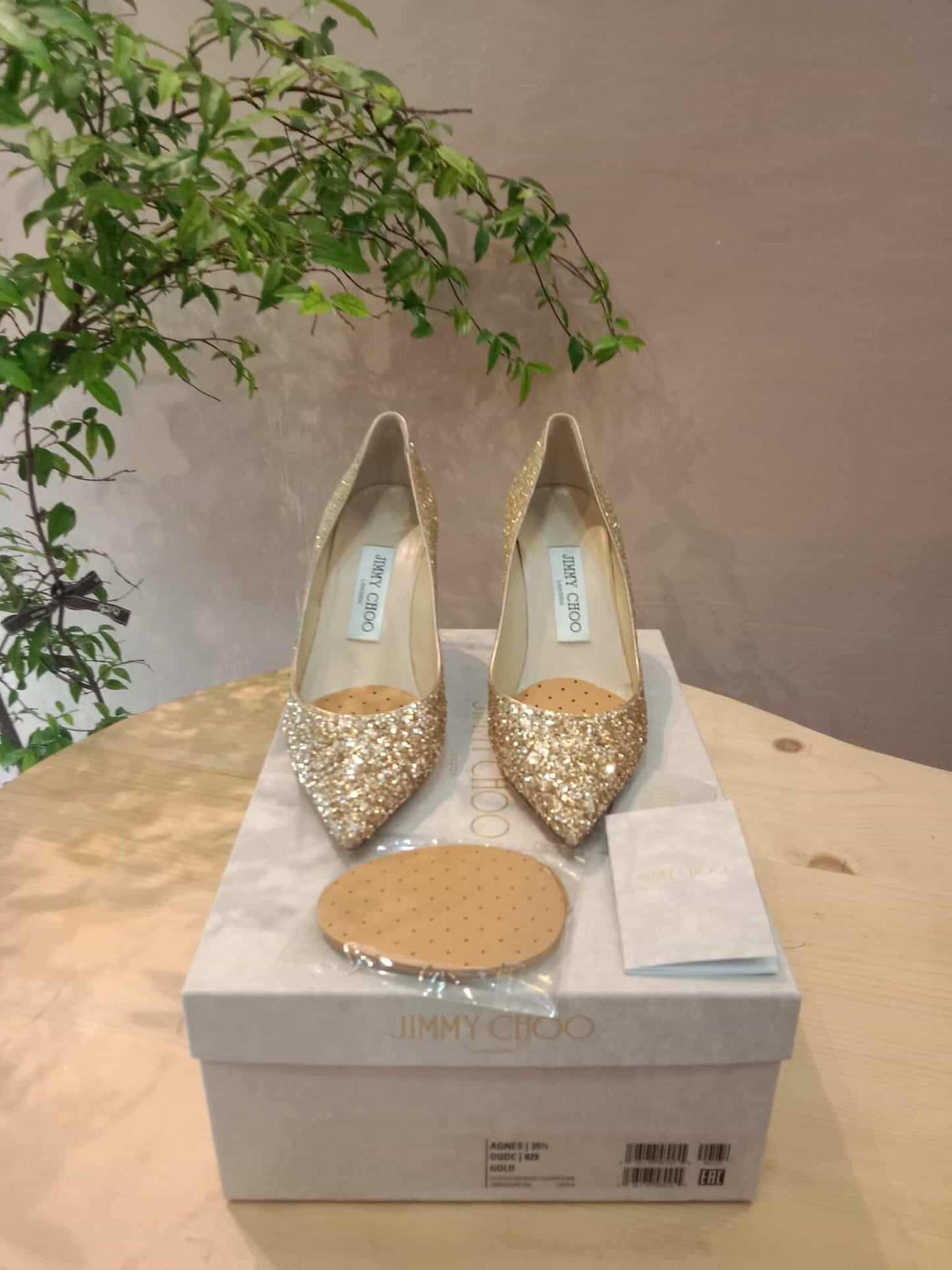 Jimmy Choo Gold Heels Size 35.5