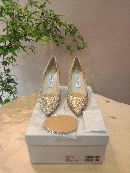 Jimmy Choo Gold Heels Size 35.5