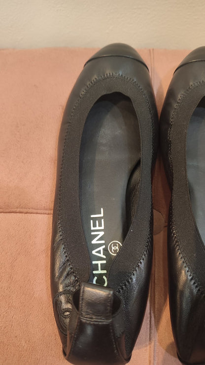 Chanel Ballet Flats Black Size 37C