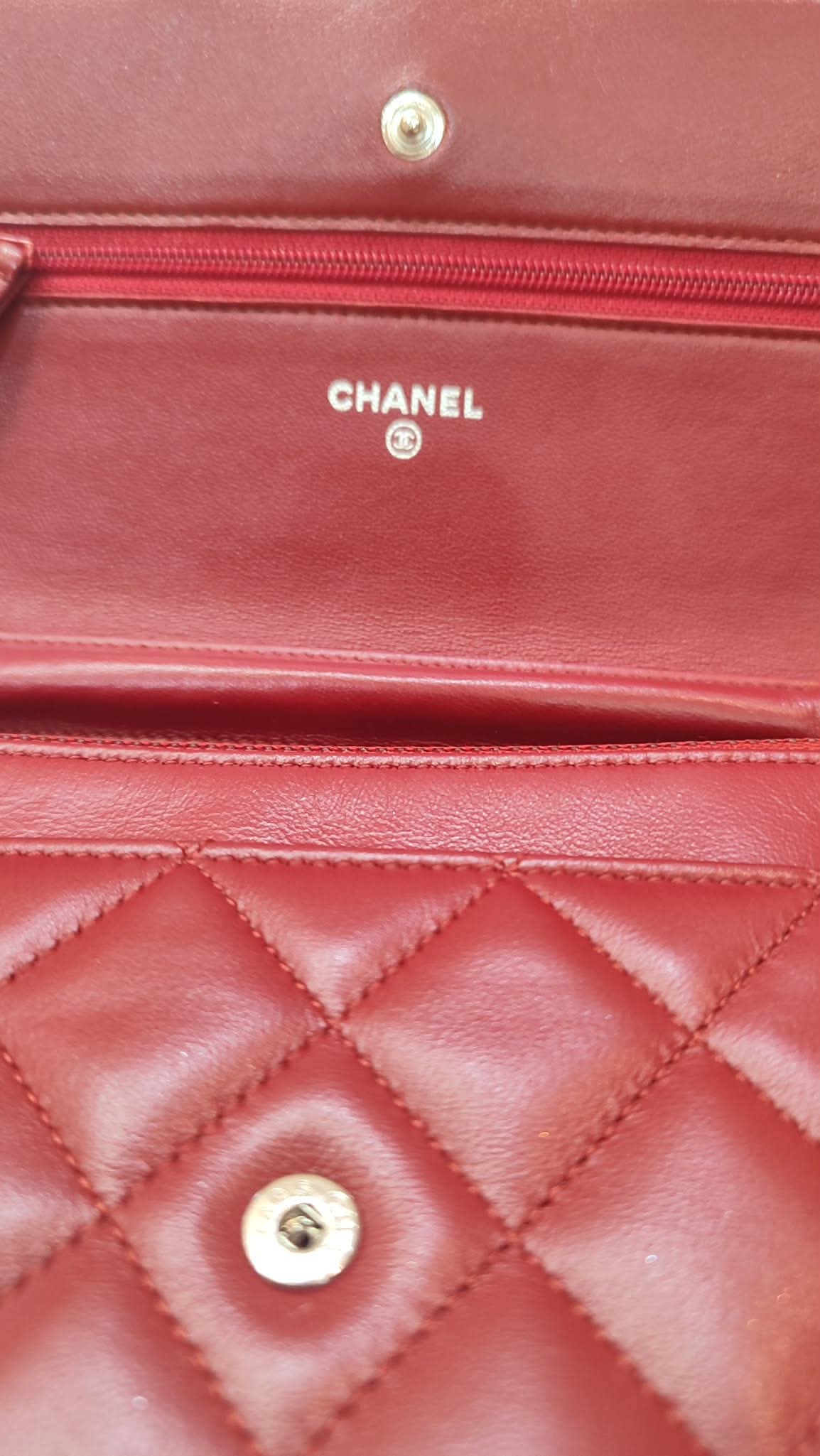 Chanel Wallet on Chain Red Lambskin Series 16