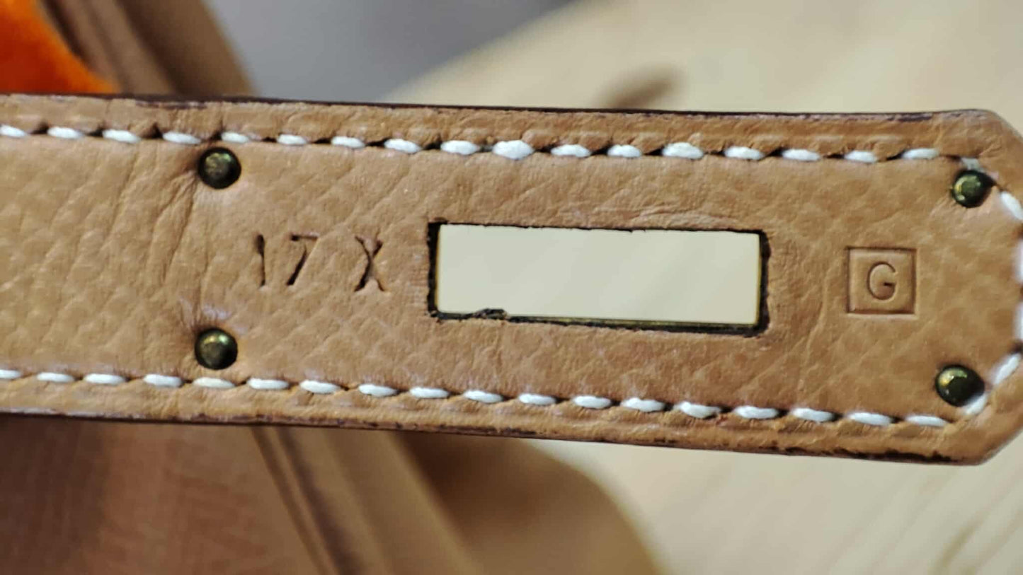 Hermes Birkin 30 Bicolor Gold/Biscuit Epsom Stamp G Square 2003 GHW