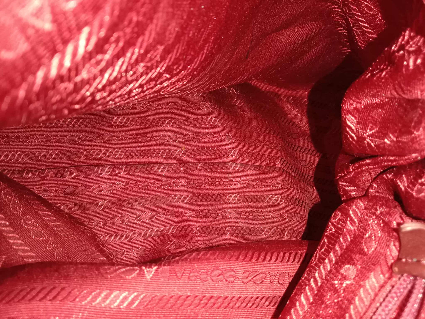 Prada Tessuto Nylon Top Handle Bag Red