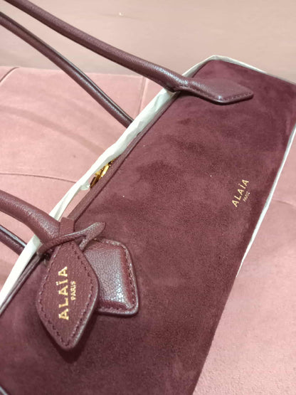 Alaia Le Teckel Suede Bag Burgundy