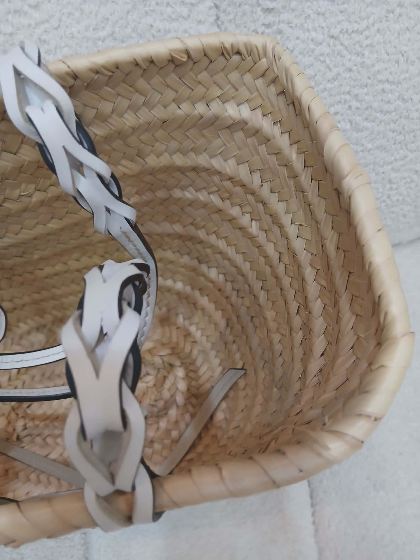 Prada Raffia Tote Bag White