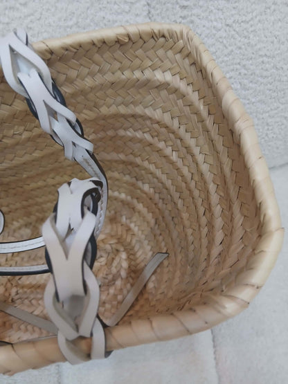 Prada Raffia Tote Bag White