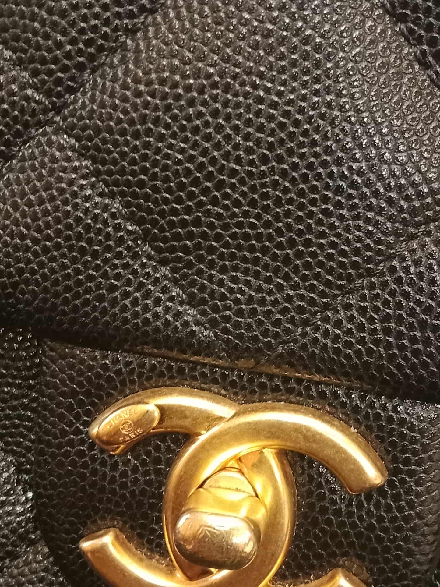 Chanel Seasonal Flap Caviar Black Microchipped