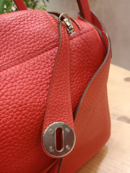 Hermes Lindy 26 Clemence Coral Red Stamp X 2016