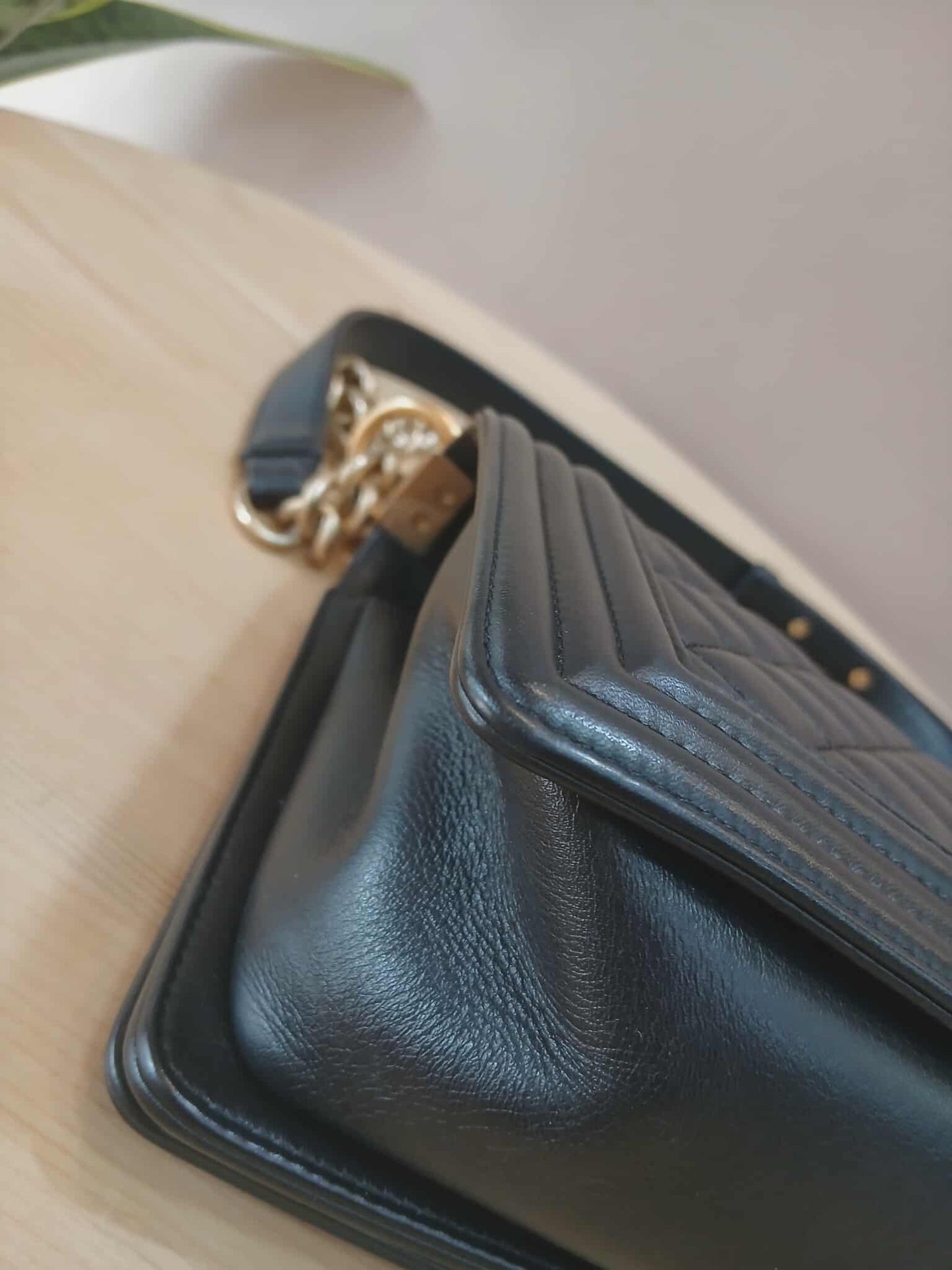 Chanel Leboy Lambskin Old Medium Black Microchipped