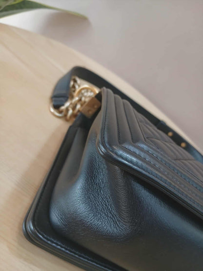 Chanel Leboy Lambskin Old Medium Black Microchipped