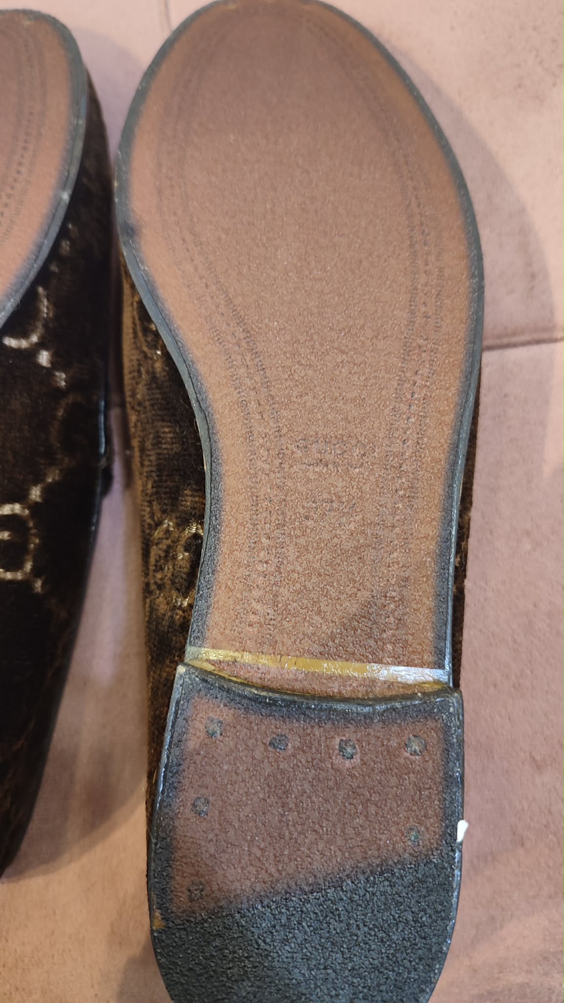 Gucci Loafer Velvet Brown Size 37 1/2