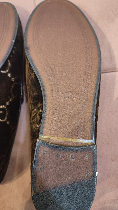 Gucci Loafer Velvet Brown Size 37 1/2