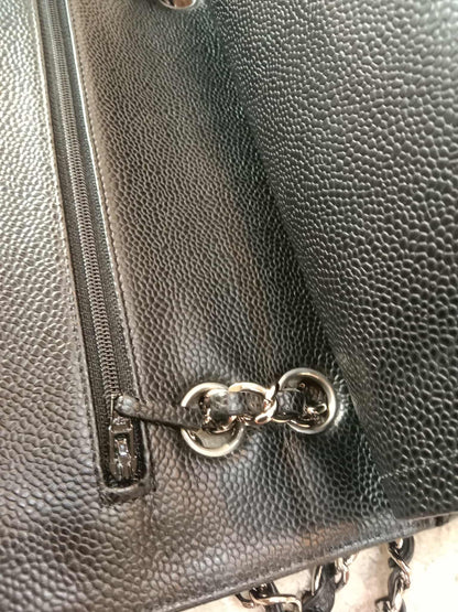 Chanel Classic Double Flap Medium Black Caviar Series 19