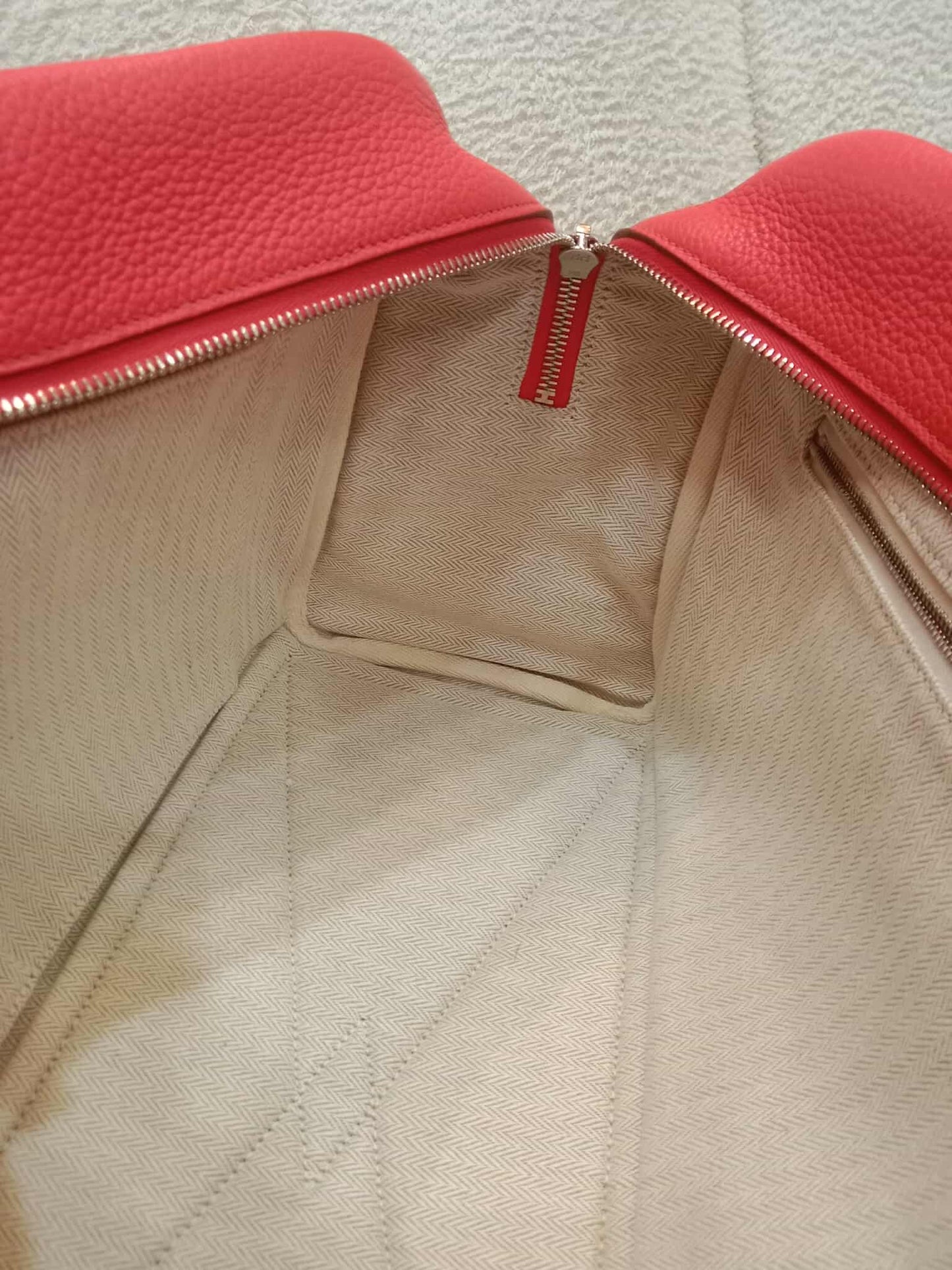 Hermes Victoria 35 Rose Jaipur Clemence Stamp R Square 2014