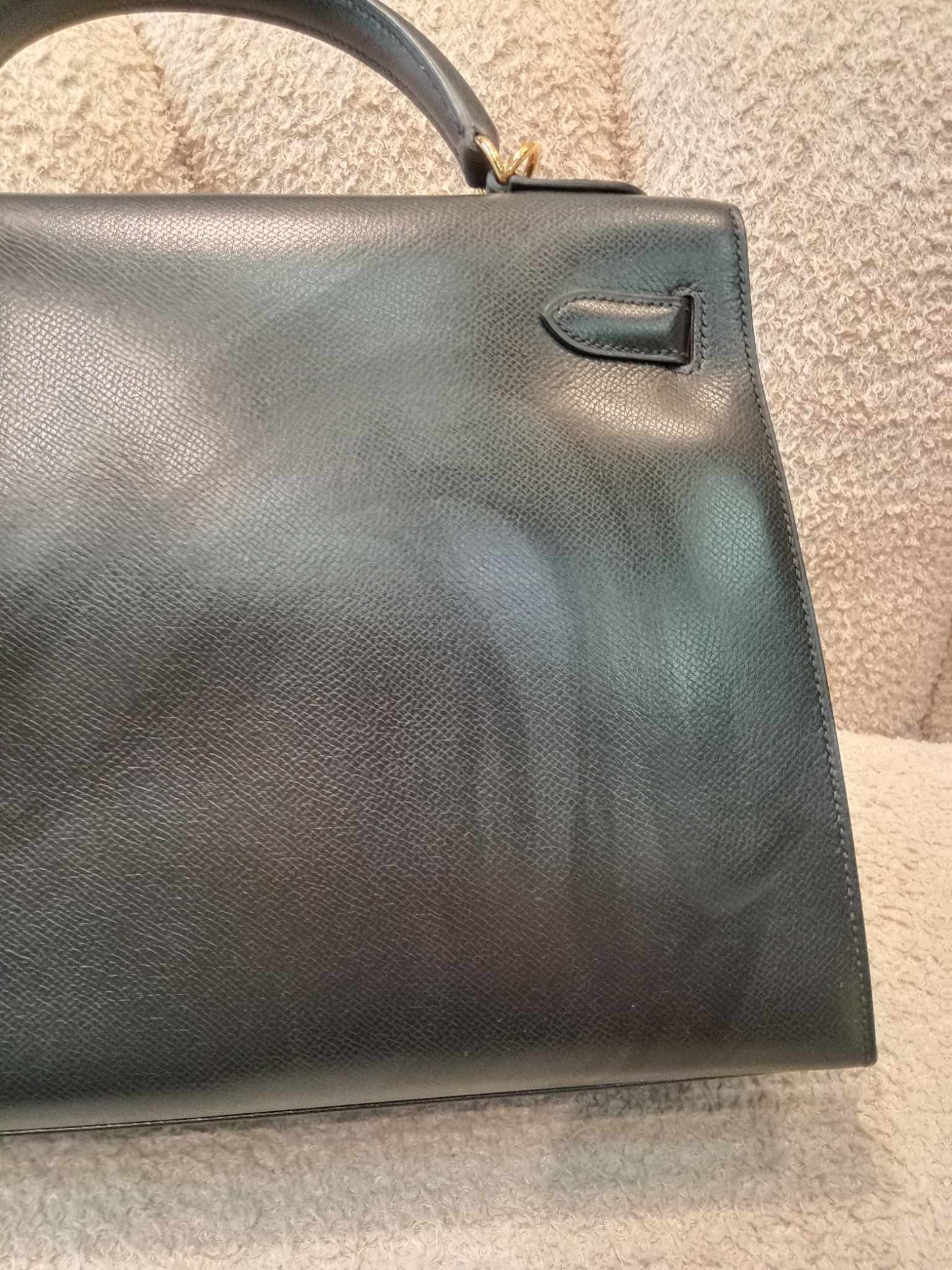 Hermes Kelly 32 Epsom Noir Stamp G Square 2003