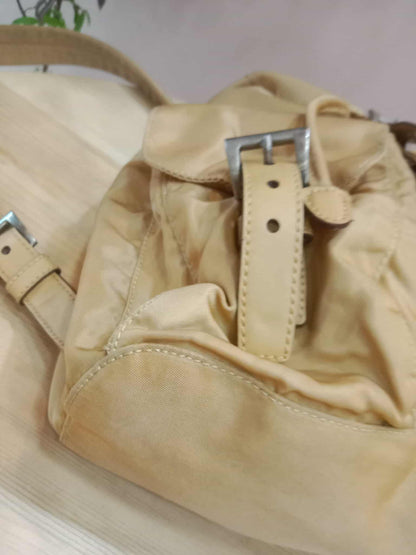 Prada Nylon Backpack Small Beige