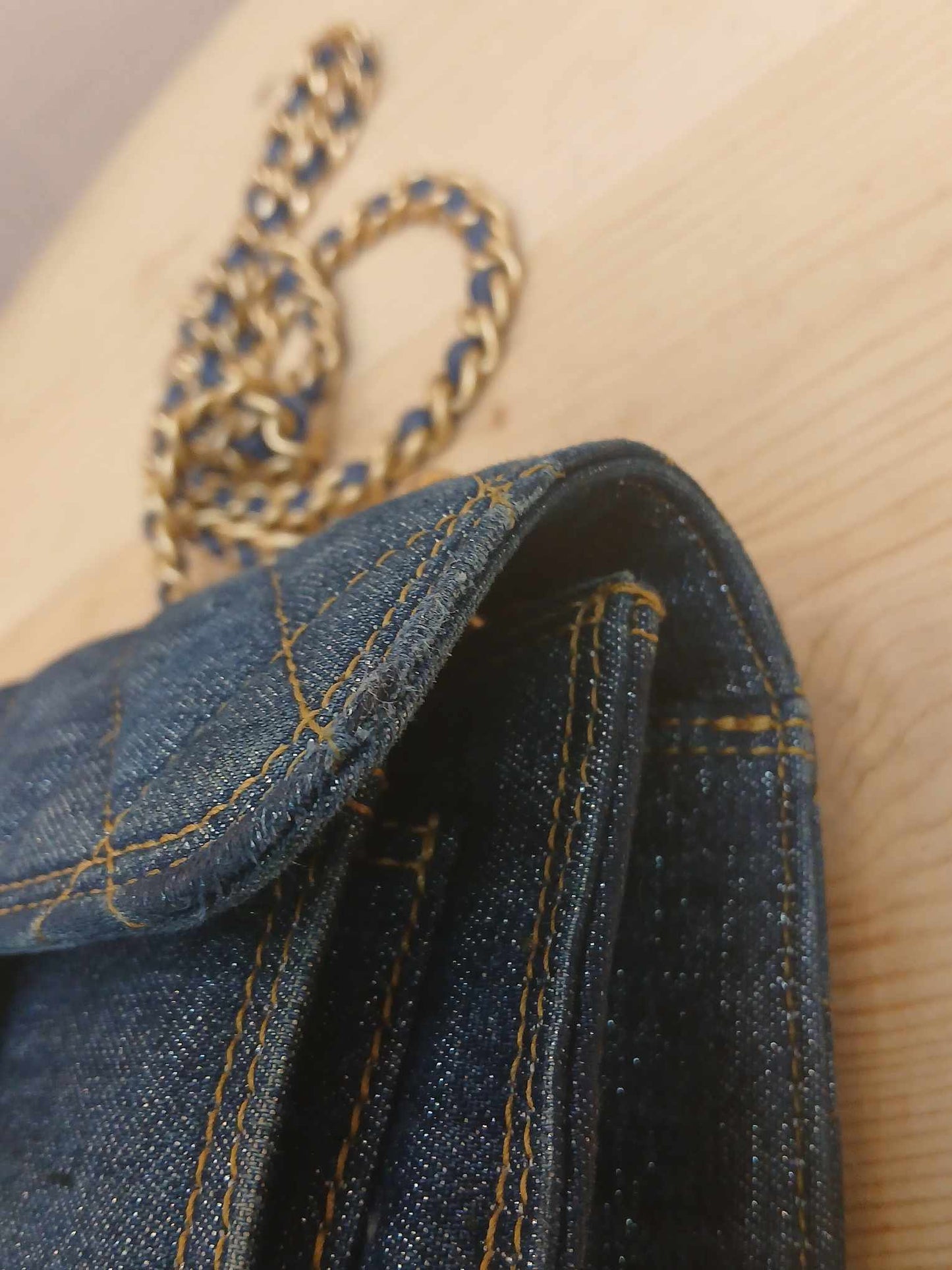 Chanel Denim Mini Flap Bag Microchipped
