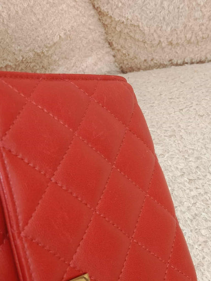 Chanel Wallet on Chain Lambskin Red Series 13