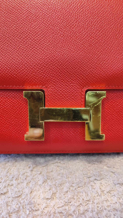 Hermes Constance 18 Epsom Rouge Stamp D 2019