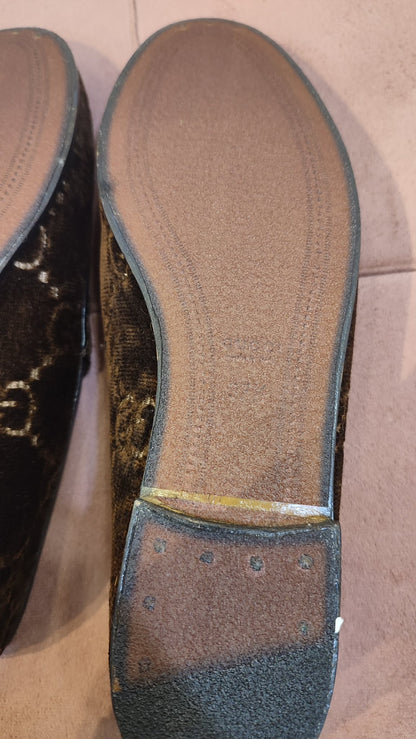 Gucci Loafer Velvet Brown Size 37 1/2