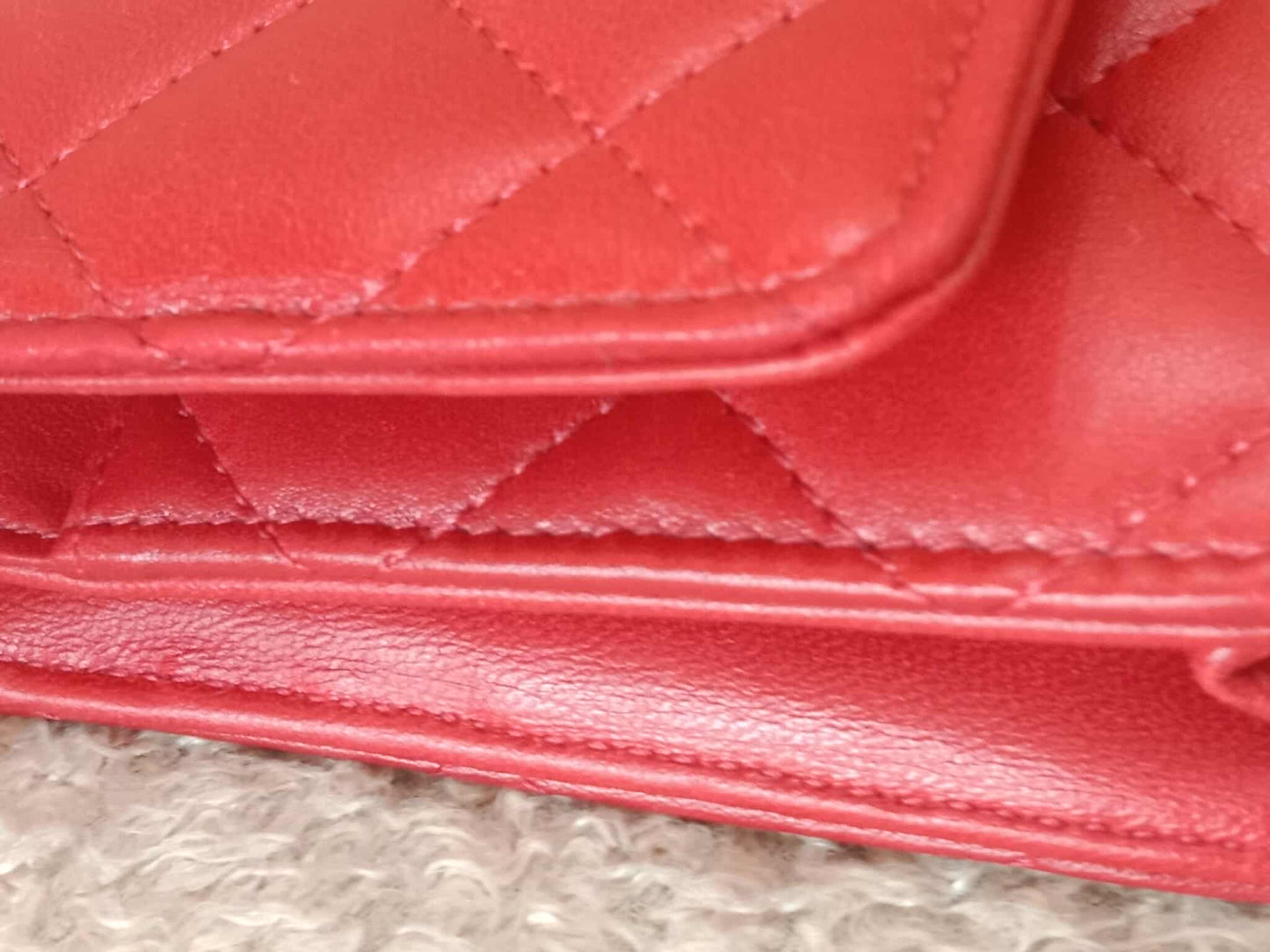 Chanel Wallet on Chain Lambskin Red Series 13