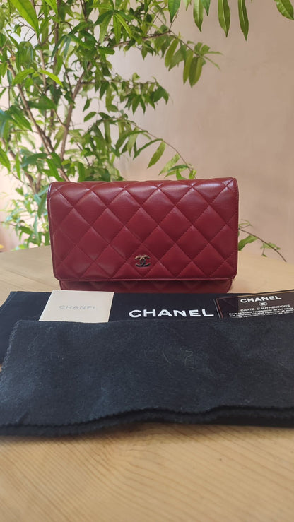 Chanel Wallet on Chain Red Lambskin Series 16