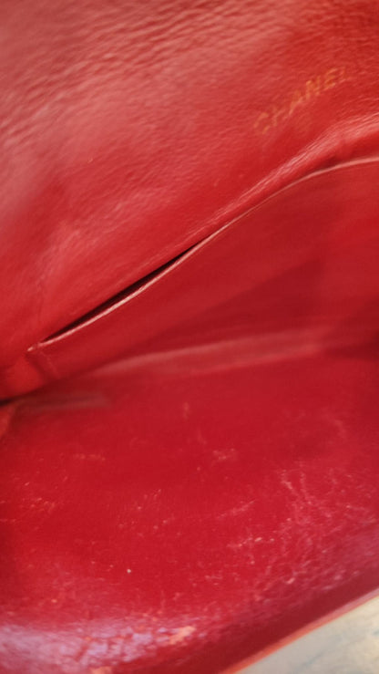 Chanel Vintage Envelope Wallet Red Lambskin Series 3