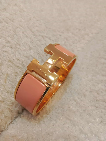 Hermes Clic Clac Bracelet Peach Gold-Plated Hardware