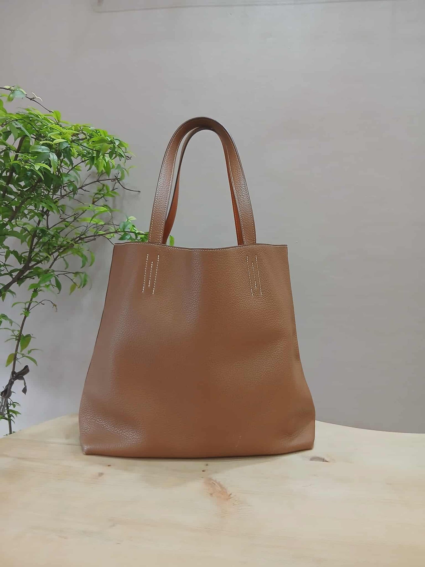 Hermes Double Sens 36 Gold/Poppy Orange Clemence Stamp R Square 2014