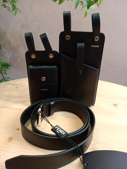 Fendi Belt Two Pouch Black