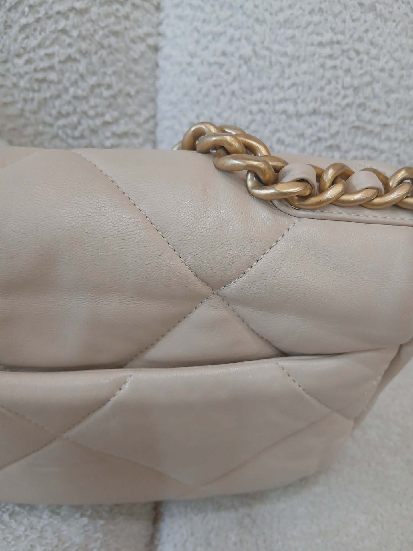 Chanel 19 Beige Lambskin Small Series 30