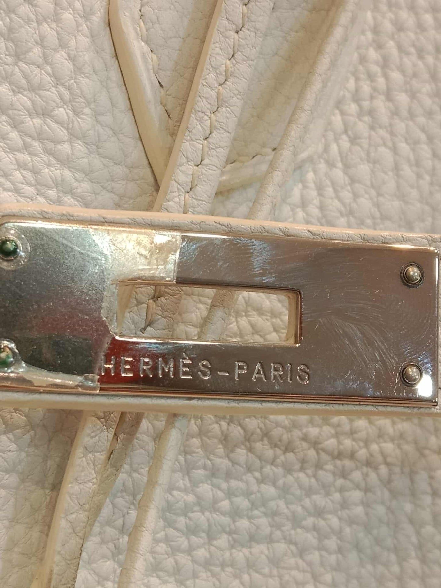 Hermes Birkin 35 White Clemence Stamp N Square 2010