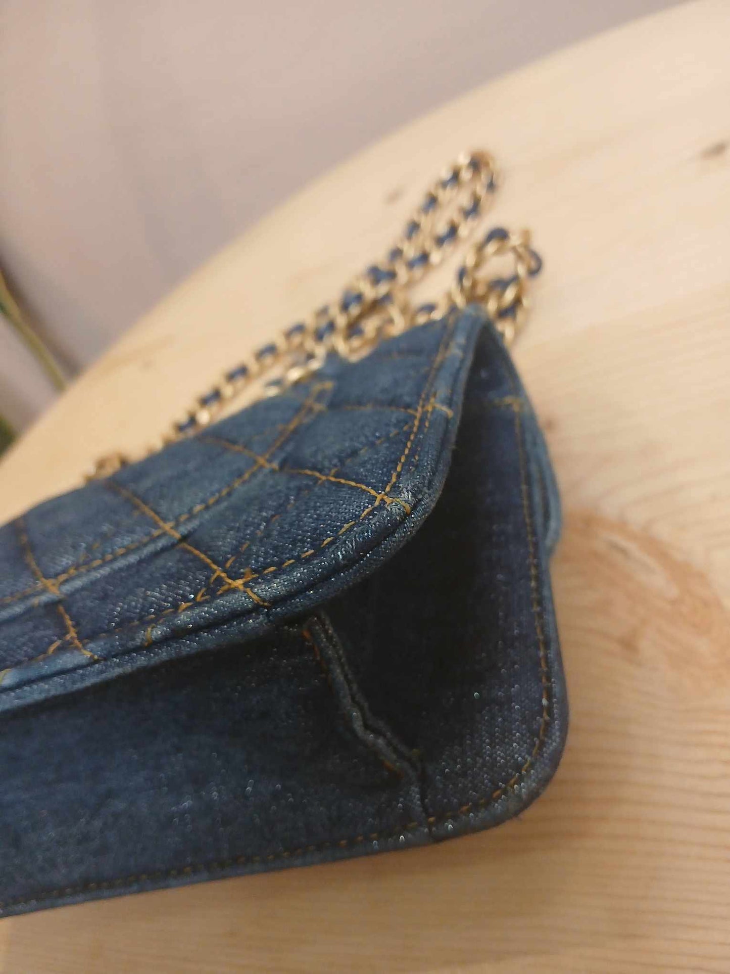 Chanel Denim Mini Flap Bag Microchipped