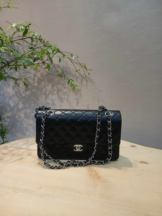 Chanel Double Flap Lambskin Black Medium Series 13