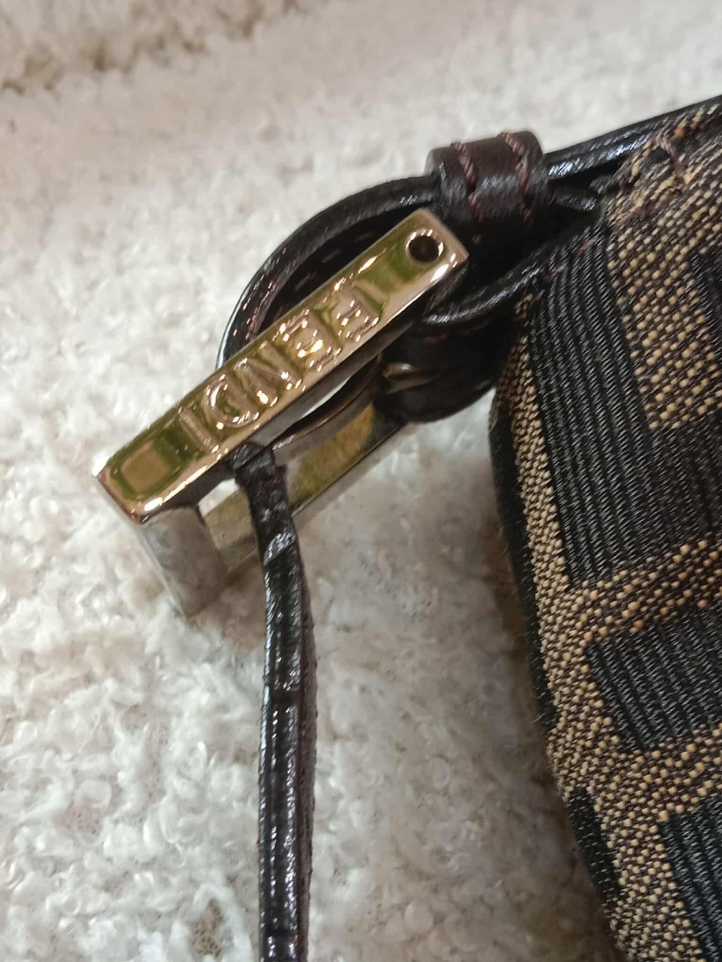 Fendi Zucca Baguette Brown Bag