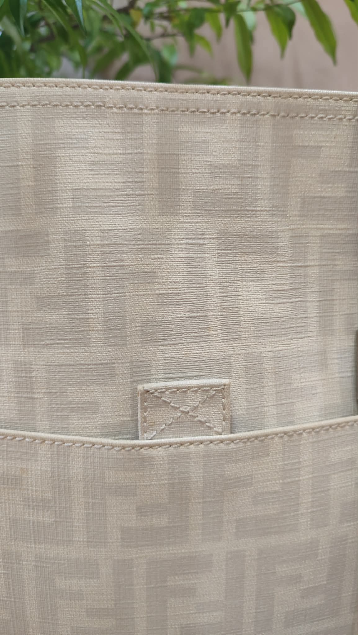 Fendi Zucca White Coated Canvas Bag