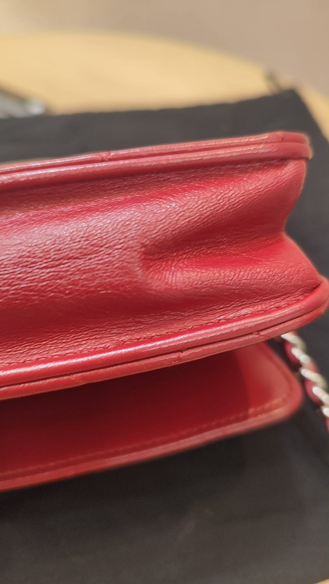 Chanel Wallet on Chain Red Lambskin Series 16