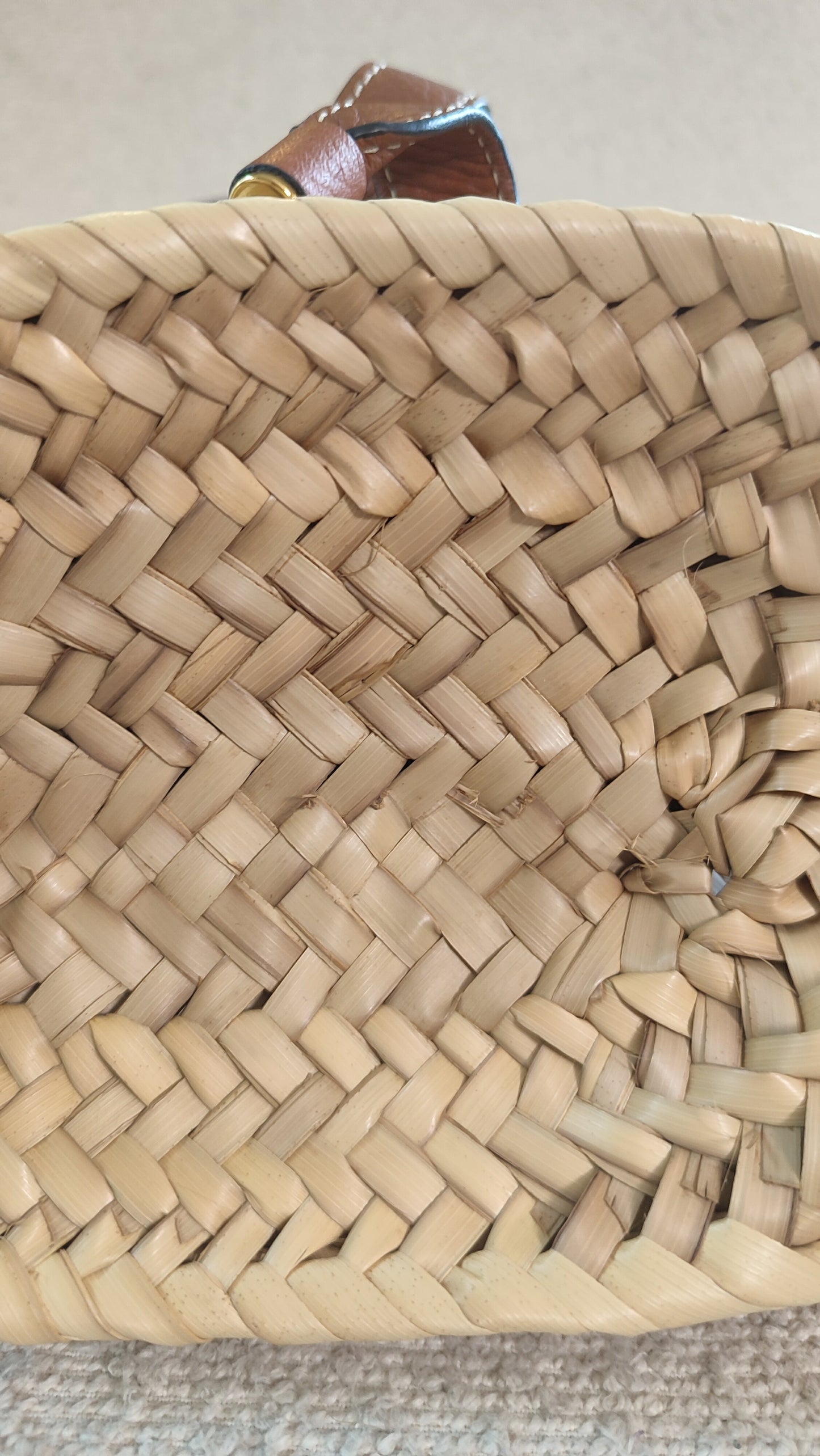Chloe Marcie Small Raffia Basket Brown Bag