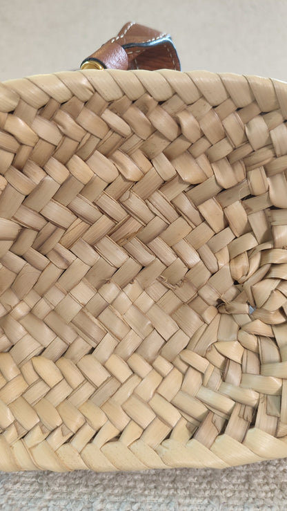 Chloe Marcie Small Raffia Basket Brown Bag