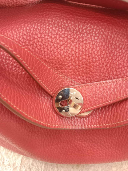 Hermes Lindy 30 Red Clemence Stamp Q Square 2013