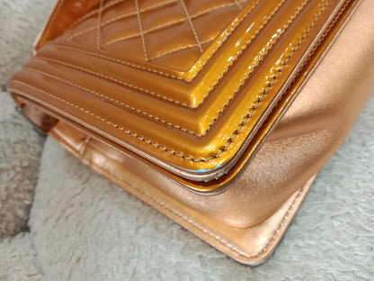 Chanel Quilted Patent Leboy Bronze Series 19